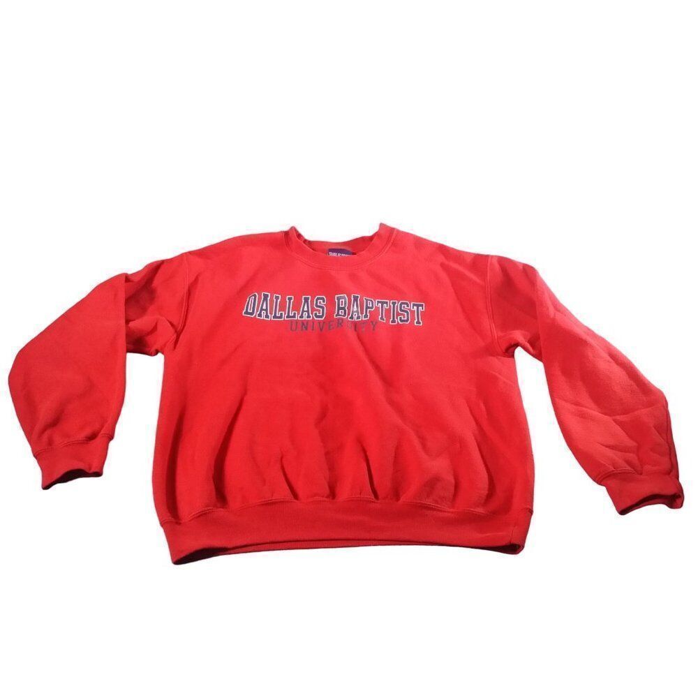 Vintage Dallas Baptist University Sweatshirt Men Sz M MV Sport Red Logo Sportswe